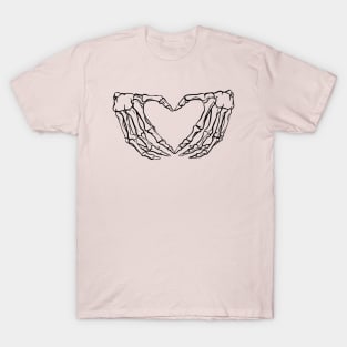 Skeleton hands, heart, hand gesture T-Shirt